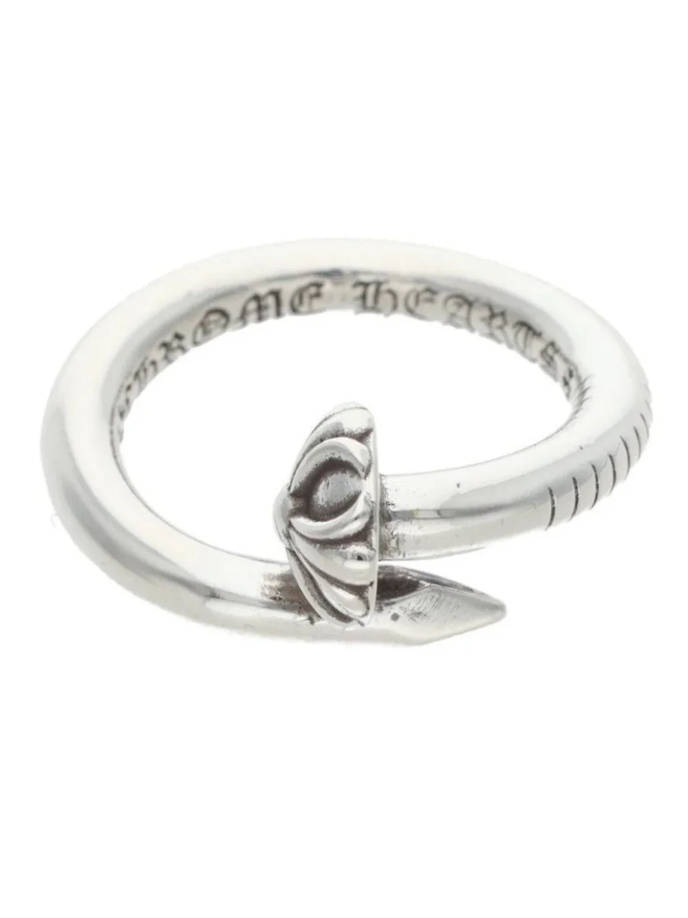 Chrome Hearts Nail Crsball Cross Ball Silver Ring